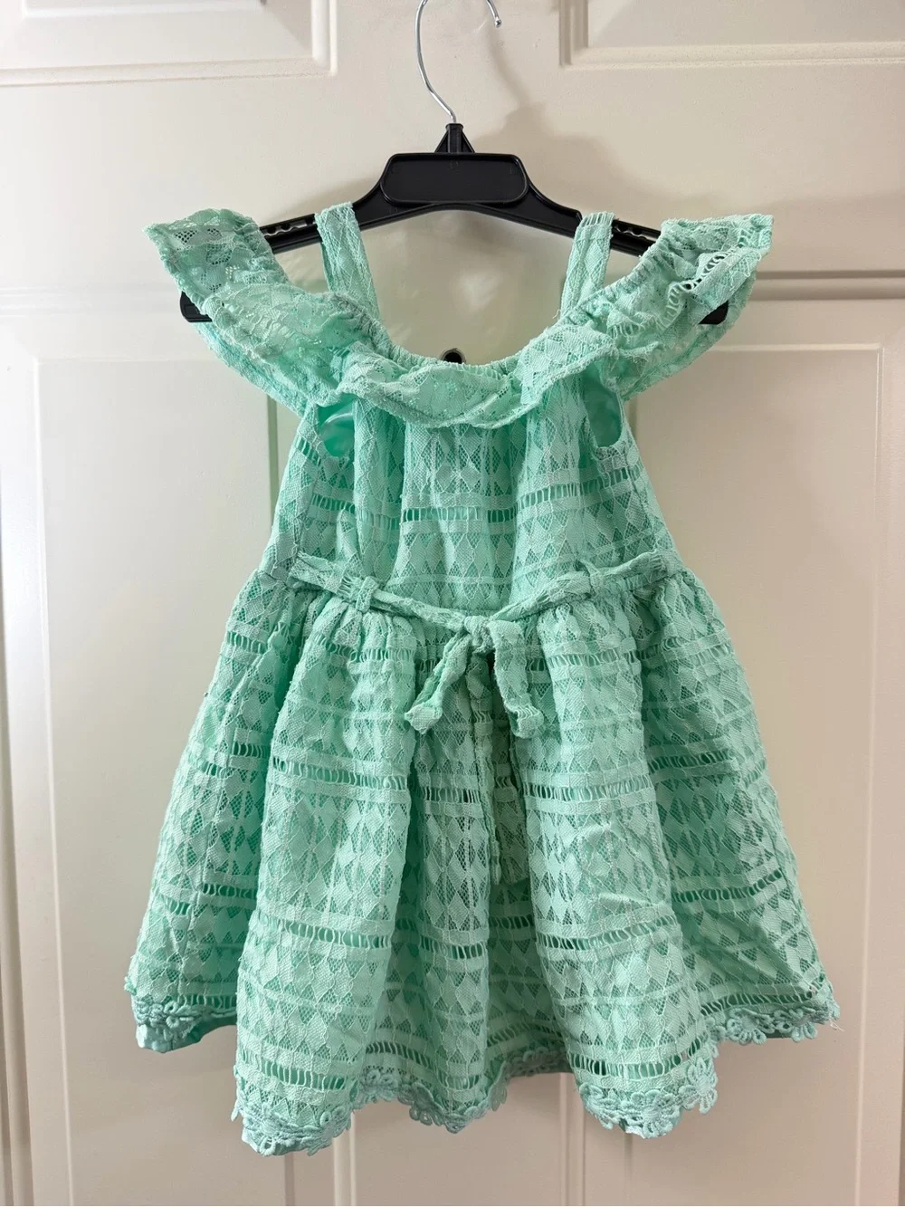 Nanette Kids Mint Lace Dress Girls 3T Cold Shoulder Ruffle Party 0100